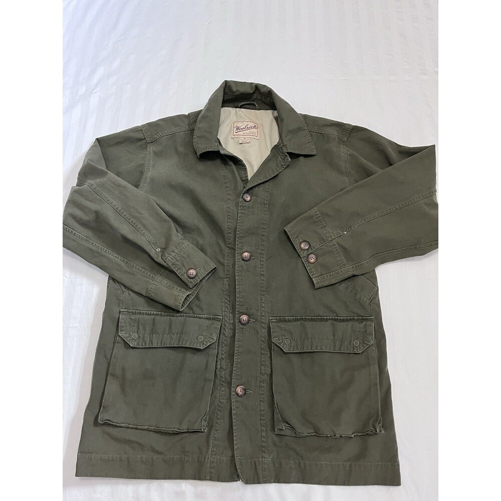 Vintage Woolrich Canvas Chore Barn Jacket Men's Medium Field Coat Green 4175